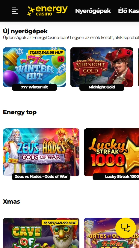 Energy Casino Mobil jatekok